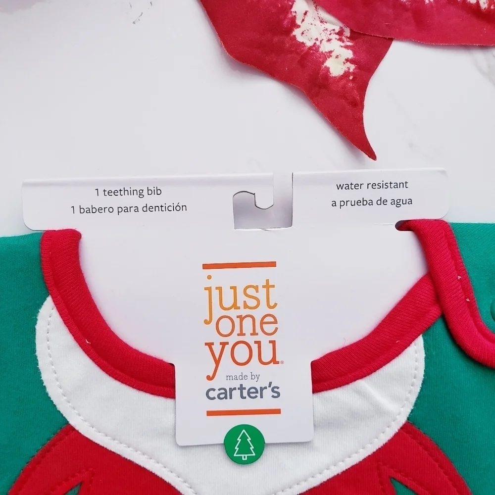Carter's Teething Bib Water Resistant Holiday New